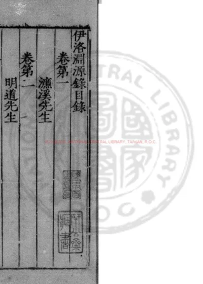 伊洛渊源录 第 1 页