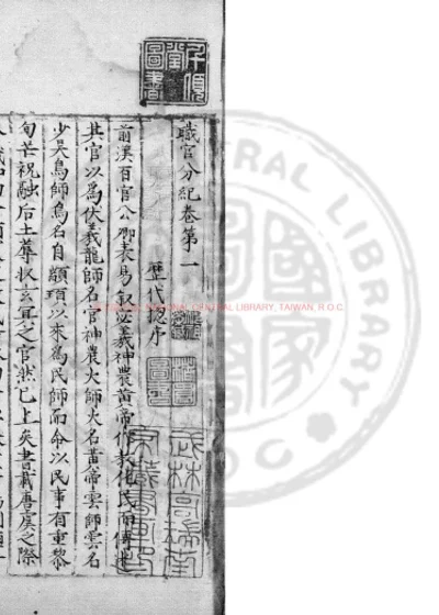 职官分纪 第 1 页