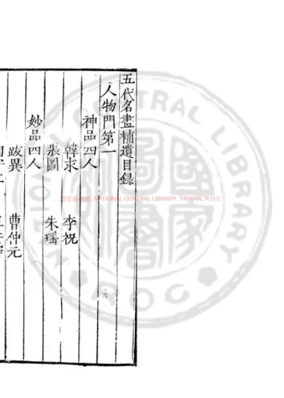 五代名画补遗 第 1 页