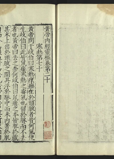 黄帝内经灵枢卷二十 封面
