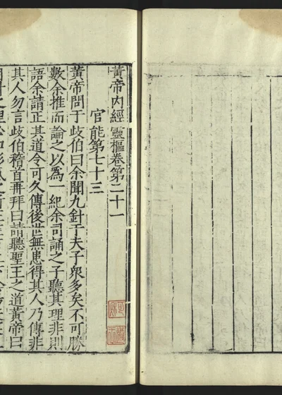 黄帝内经灵枢 卷二十一 封面