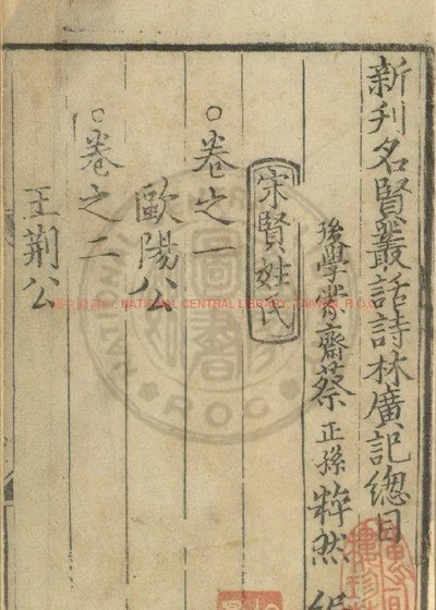 精选古今名贤丛话诗林广记 第 1 页