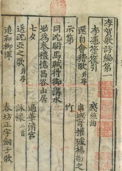 李贺歌诗编 第 1 页