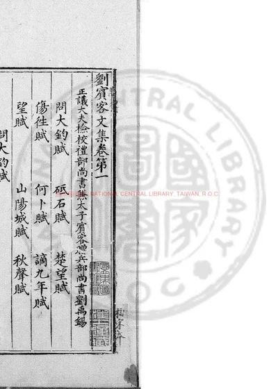 刘宾客文集 第 1 页