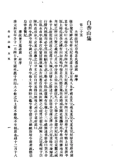 白香山集 第 1 页