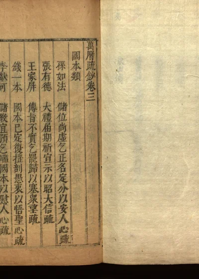 万历疏钞 卷三 封面