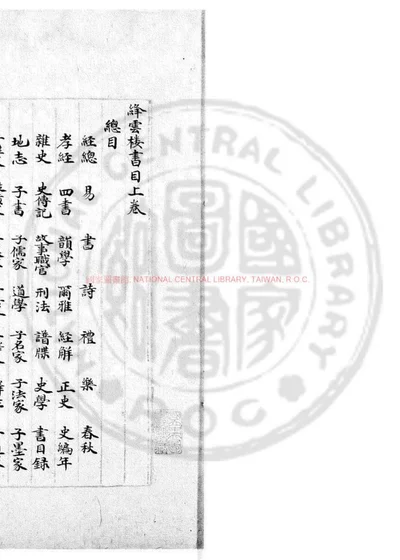 绛云楼书目 第 1 页