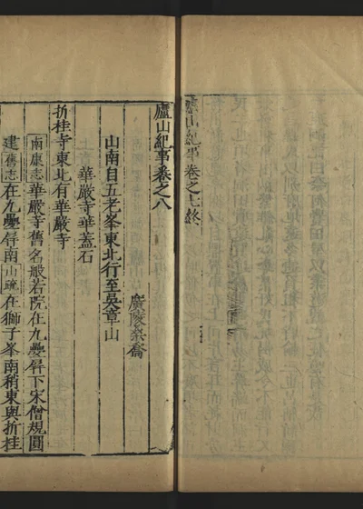庐山纪事 卷之八 封面