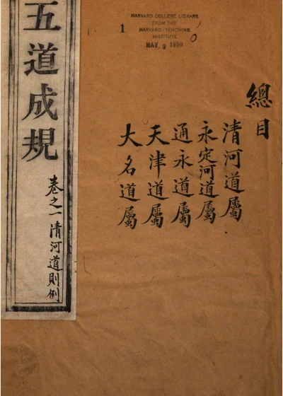 直隶五道成规 封面
