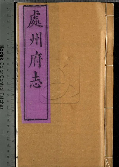 处州府志三十卷 卷首一卷 卷末一卷 第70008502册 封面