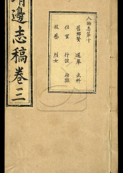 靖边志稿四卷 第三册 封面