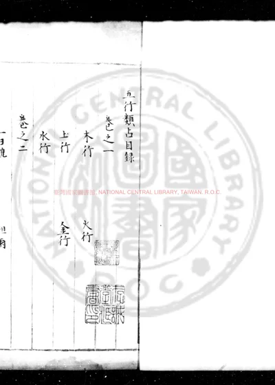 五行类事占徵验 第 1 页
