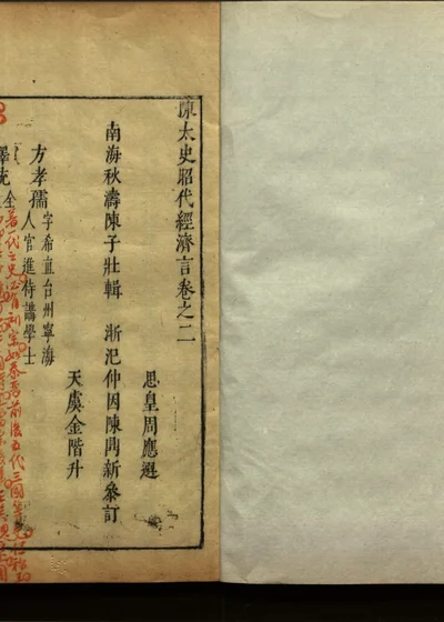 陈太史昭代经济言十四卷 卷之二 封面