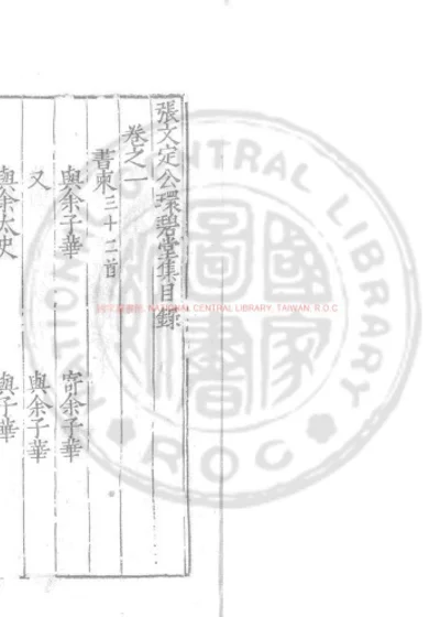 张文定公全集 第 1 页