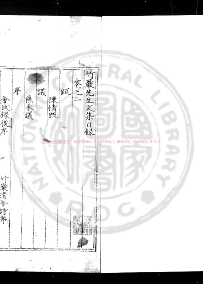 竹岩先生文集 第 1 页