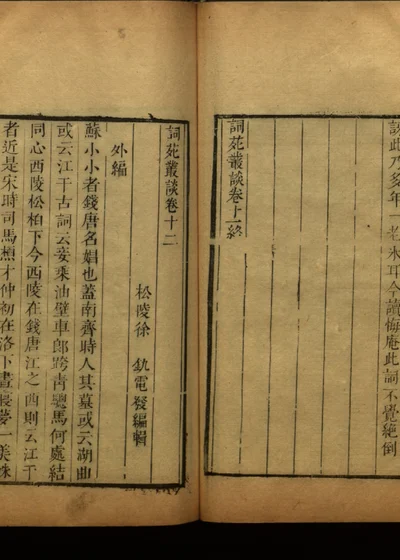 词苑丛谈 卷十二 外编 封面