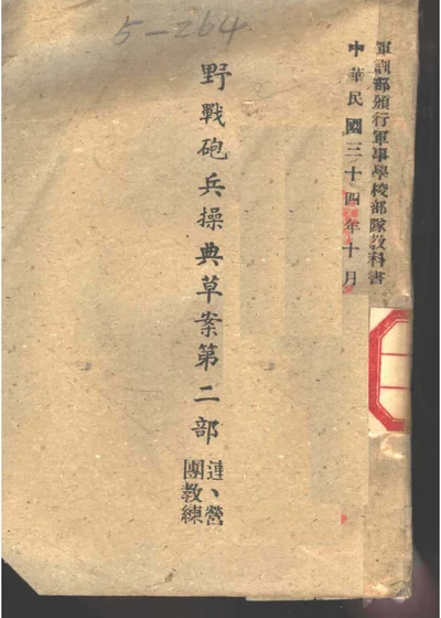 野战炮兵操典草案 第二部 第 1 页