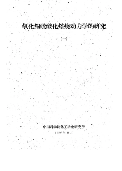 氧化铜硫酸化焙烧动力学的研究 1 第 1 页